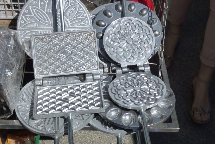 Irons for sale at the Wednesday market in Roseto degli Abruzzi