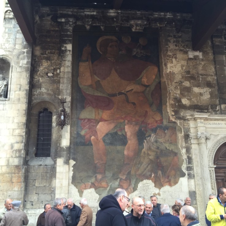 Cathedral fresco St Christopher 1473 Andrea Delitio